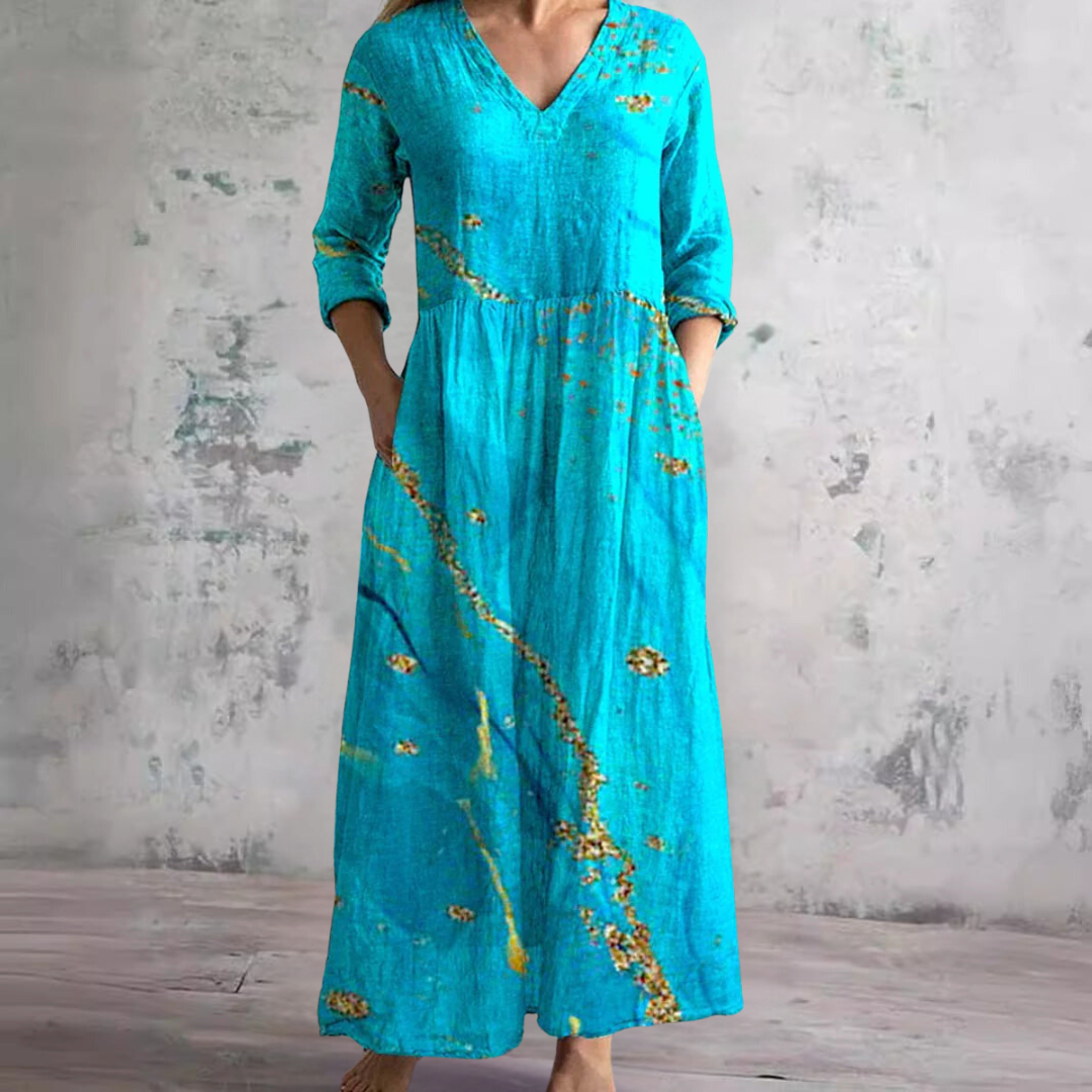 Amelie – Women V-Neck and Floral Pattern Dress - Image 9