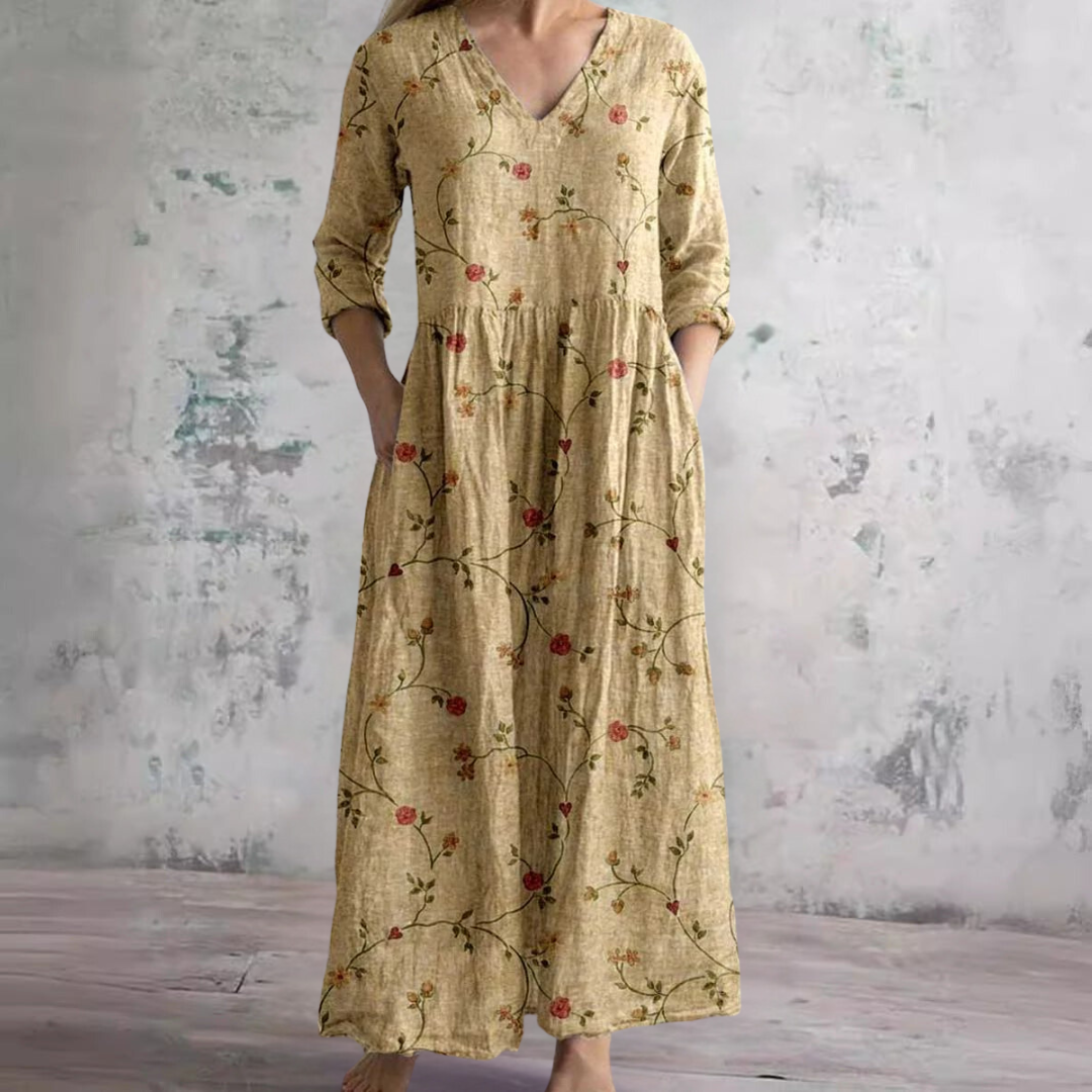 Amelie – Women V-Neck and Floral Pattern Dress - Image 5