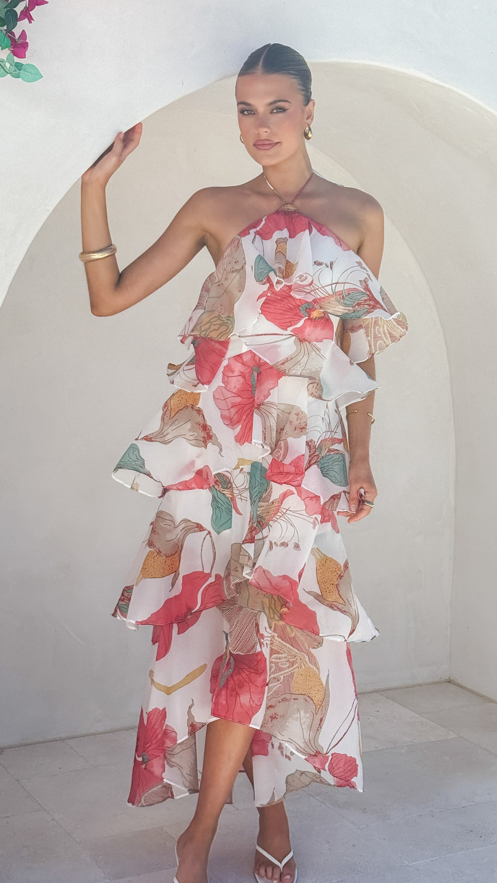 Sandra – Off-shoulder Chiffon Dress - Image 5