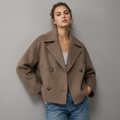 Double-Breasted Women's Jacket with Cropped Fit - Image 1