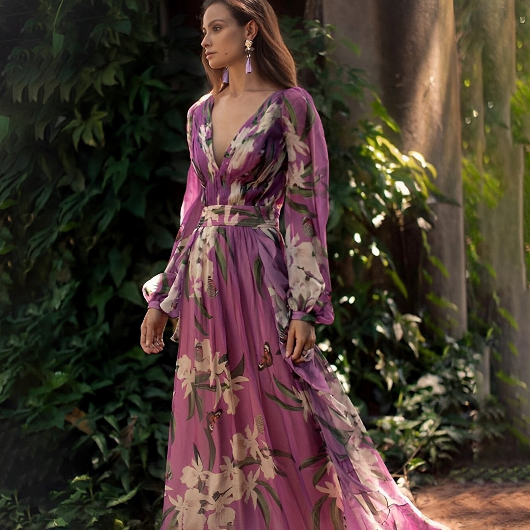 Everly – Women Floral Print Maxi Dress - Image 1