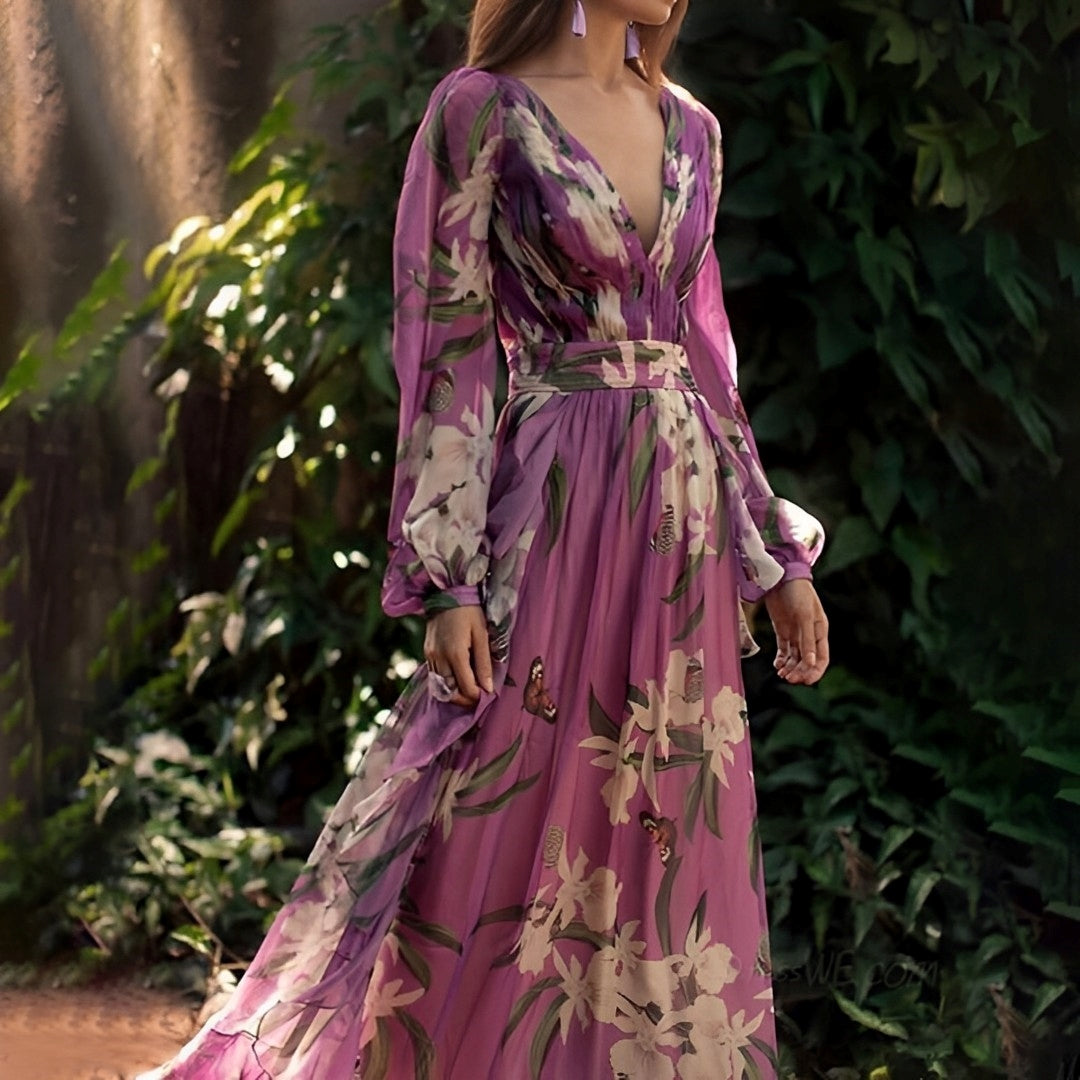 Everly – Women Floral Print Maxi Dress - Image 2
