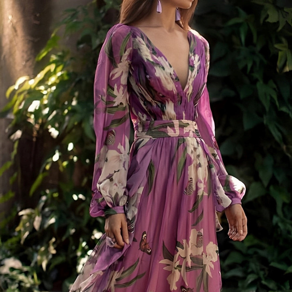 Everly – Women Floral Print Maxi Dress - Image 3