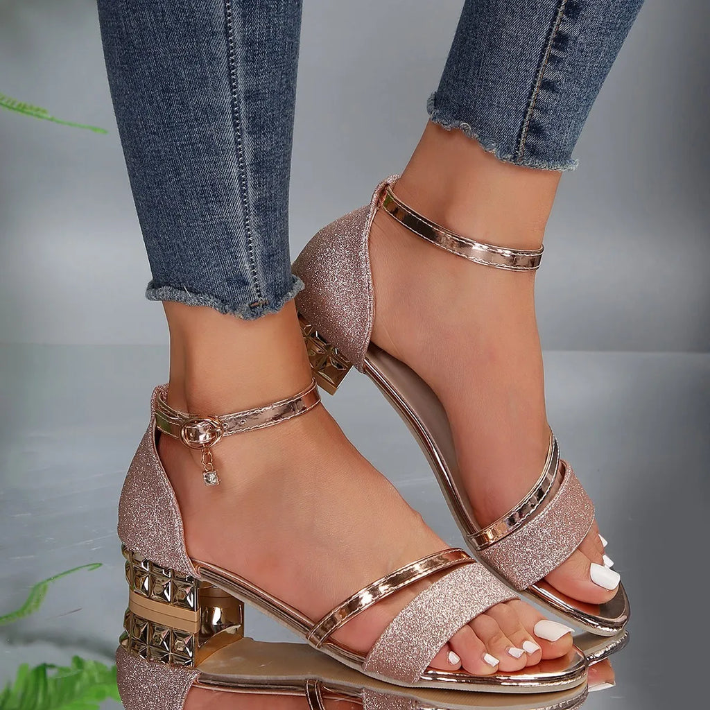 Ella – Women Sparkling Block Heels - Image 1