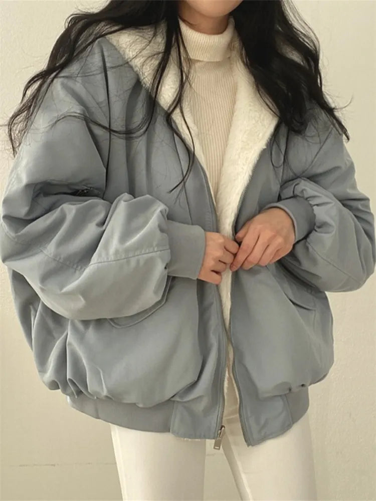 Oversized Down Jacket for Women with Soft Faux Fur Lining - J&B; - 1 - Elvaroza.com