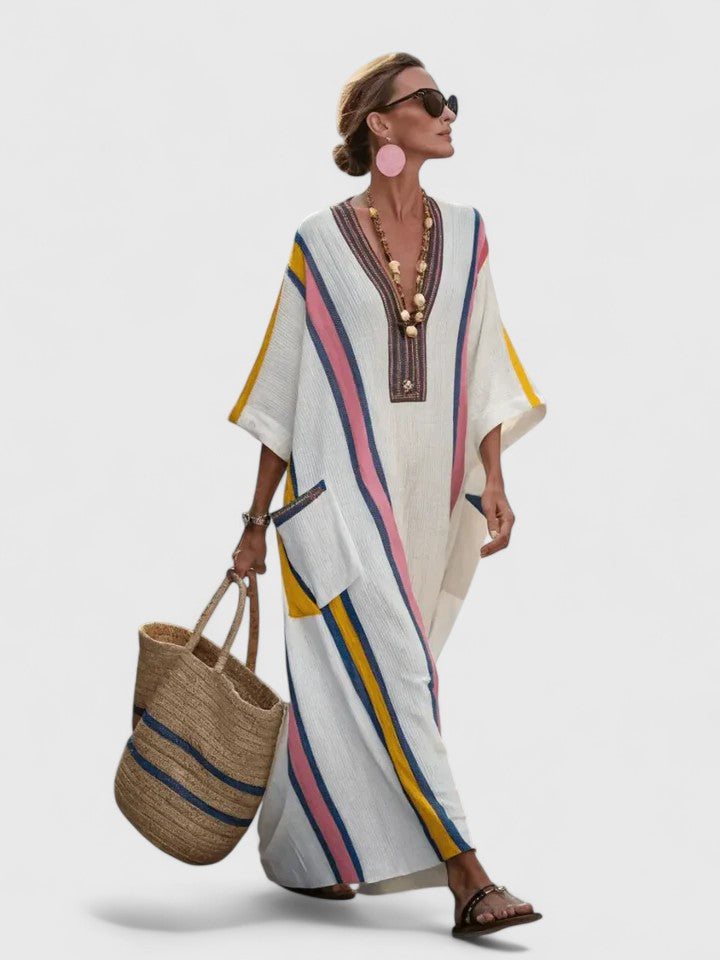 Celeste – V-neck Five Quarter Sleeve Dress - Image 3