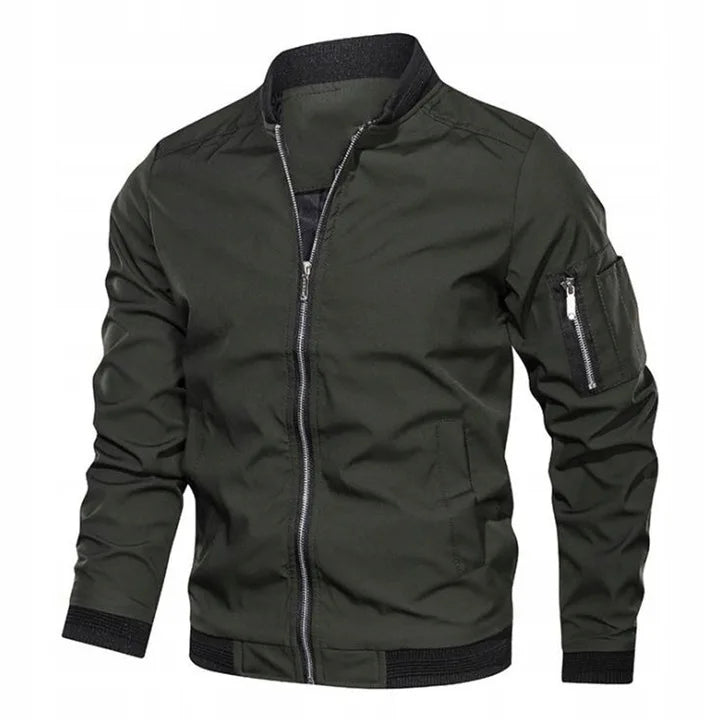 Men's Slim-Fit Bomber Jacket with Zipper - J&B; - 2 - Elvaroza.com