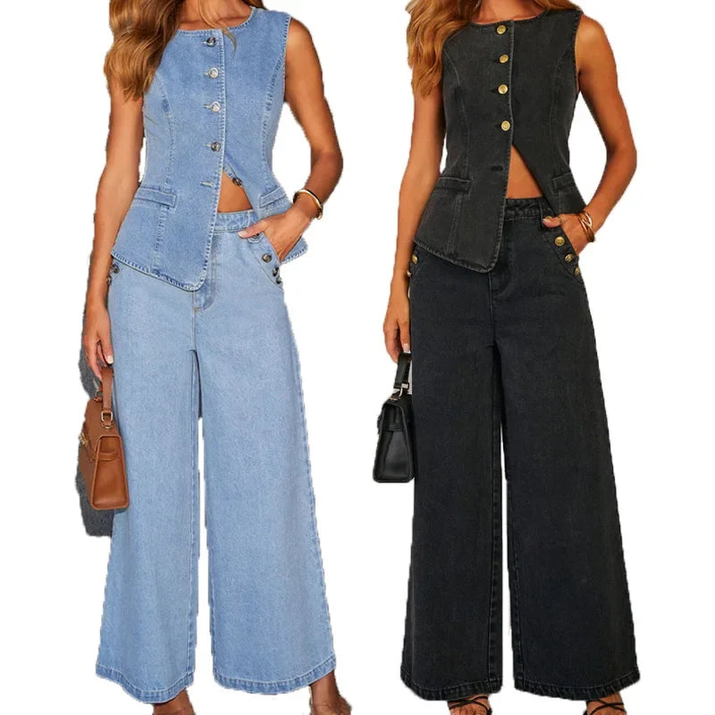 Sandra – Sleeveless Denim Co-Ord Set - Image 5