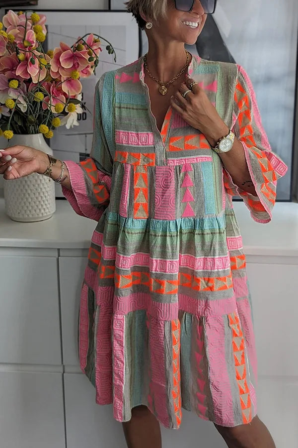 Elvira – Women Bohemian cotton and linen Dress - Image 3