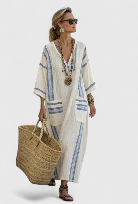 Celeste – V-neck Five Quarter Sleeve Dress - Image 4