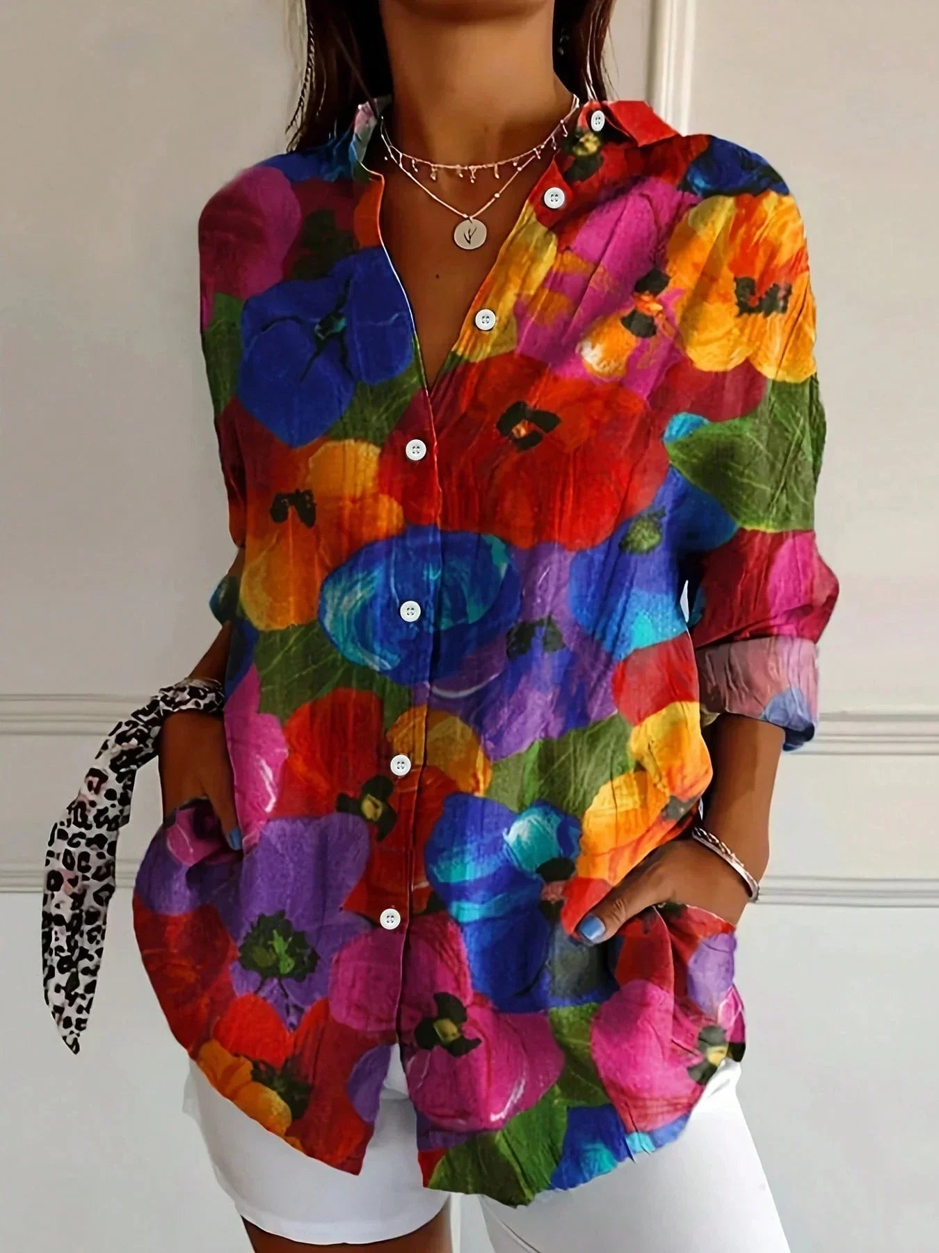 Daniela – Floral Button Front Blouse - Image 6
