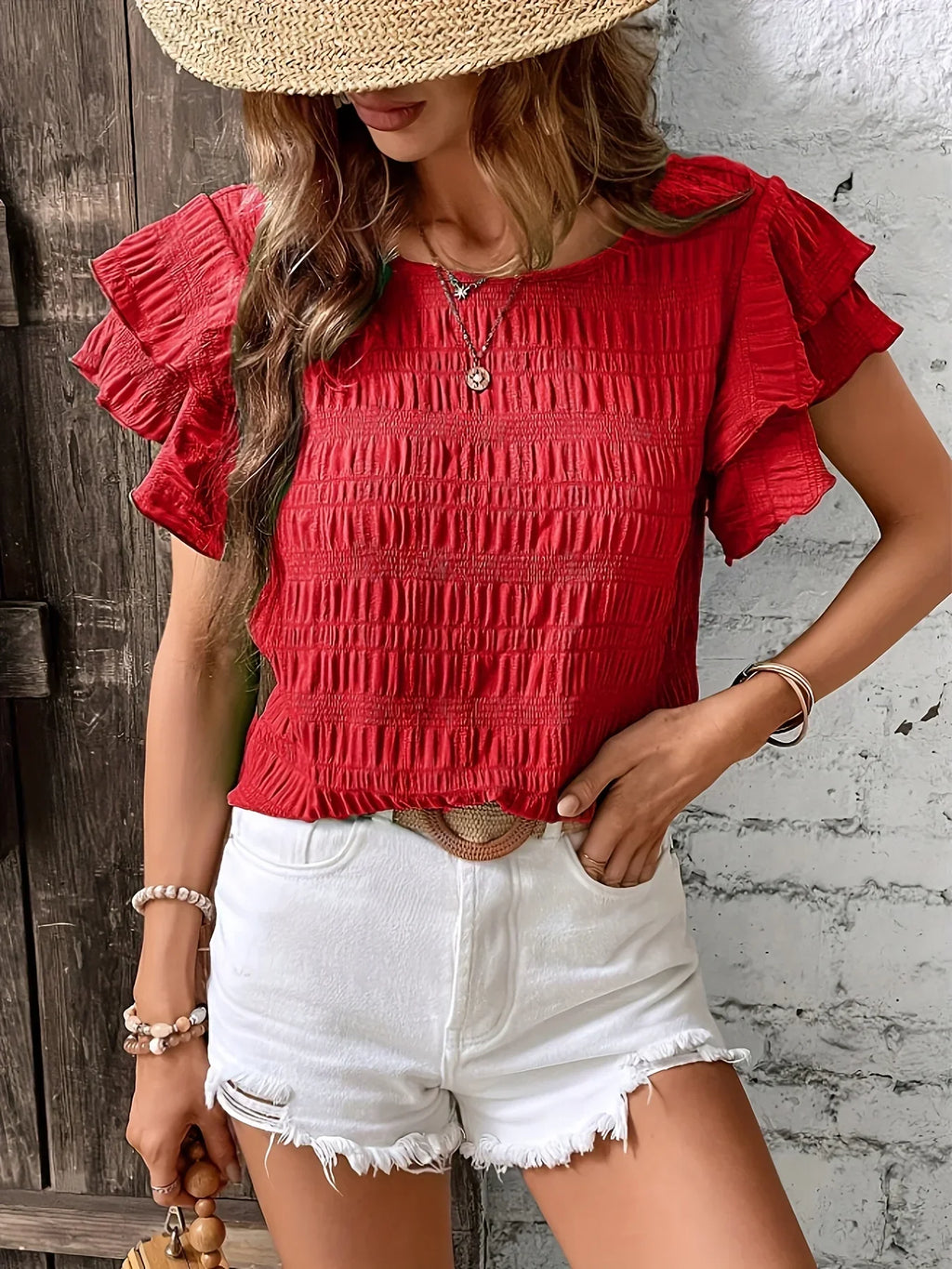 Susanne – Women Ruffled Sleeve Blouse - Image 3