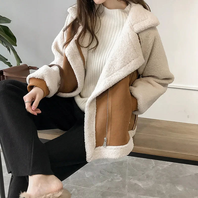 Jacket Women's Oversized Style with Cozy Fleece Lining - Image 8