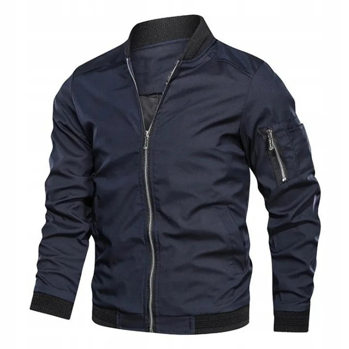 Men's Slim-Fit Bomber Jacket with Zipper - J&B; - 1 - Elvaroza.com