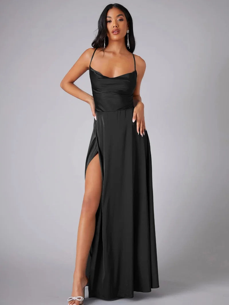 Sabine – Cowl Neck with Side Slit Dress - Image 3