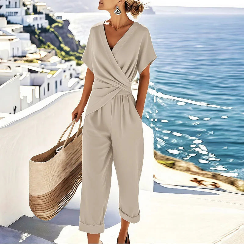 Daniela – Women Wrap Style Jumpsuit - Image 1