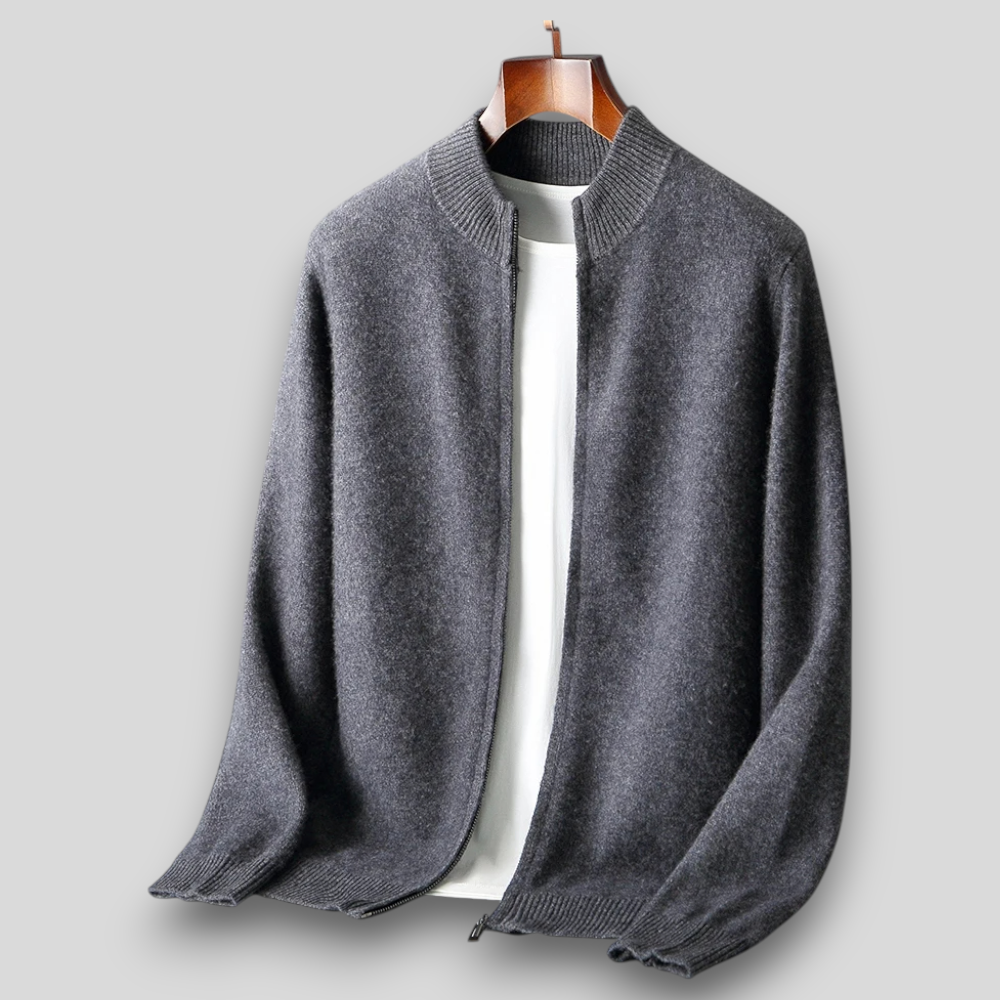 Men's bomber jacket with a soft texture and front zipper - J&B; - 2 - Elvaroza.com