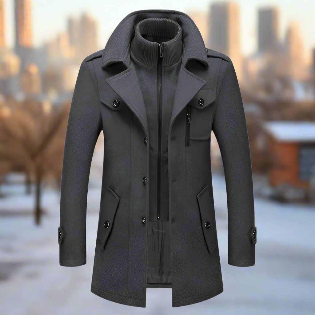 Men's Utility Jacket with a Structured Fit and Zipper - J&B; - 1 - Elvaroza.com
