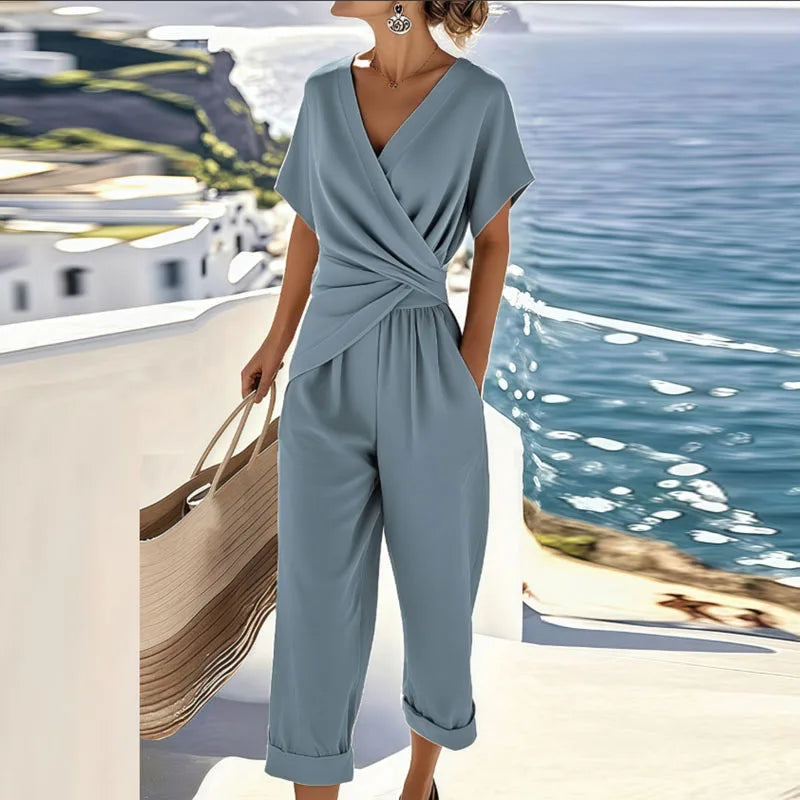 Daniela – Women Wrap Style Jumpsuit - Image 2