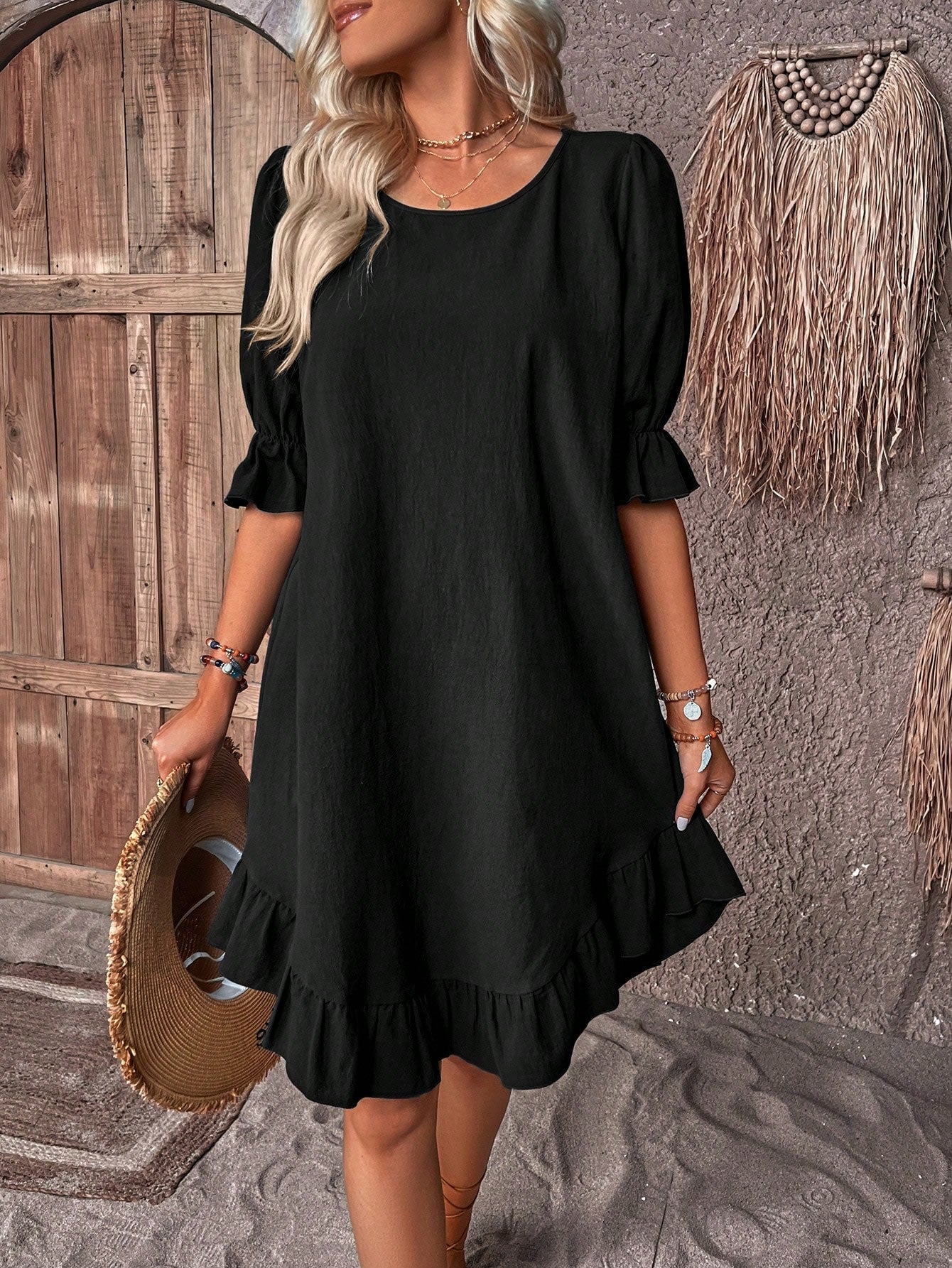 Ilka – Women Ruffled Hem Dress - Image 4