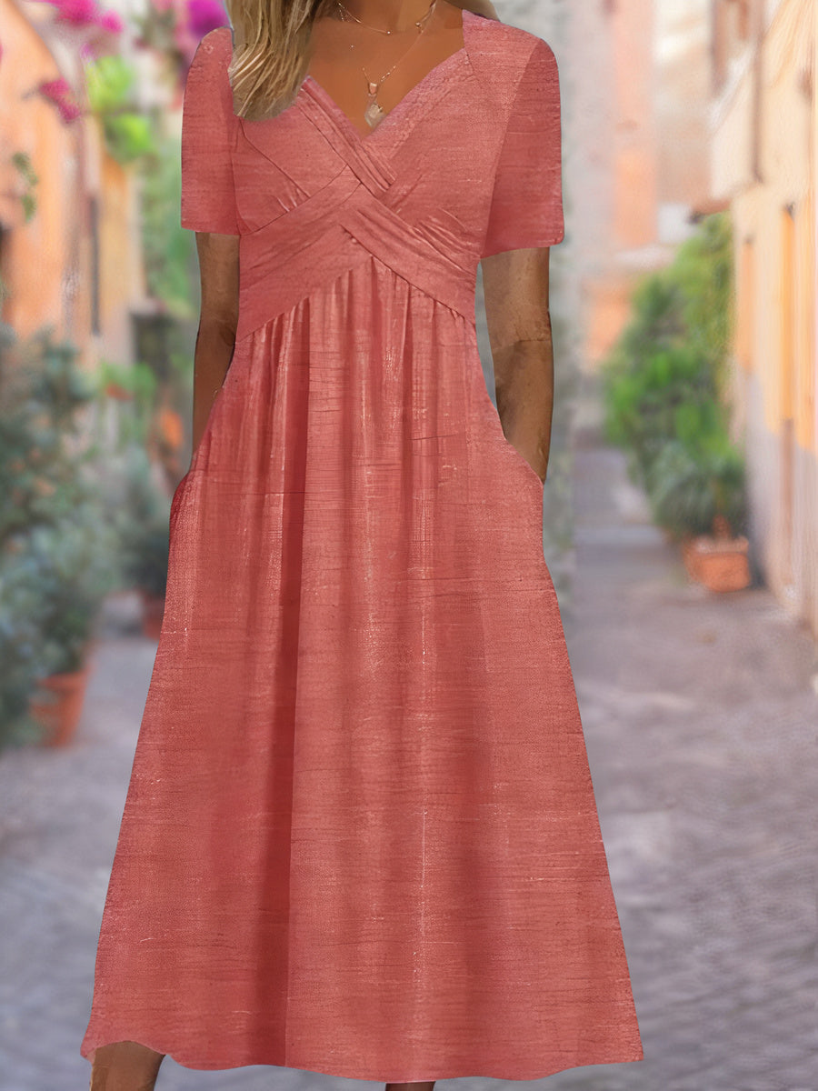 Emma – V-Neck Tummy-Covering Dress - Image 4