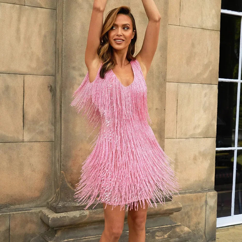 Emily – Women Sequin Fringe Party Dress - Image 6