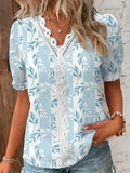 Carina – Floral Lace V-Neck Blouse - Image 1