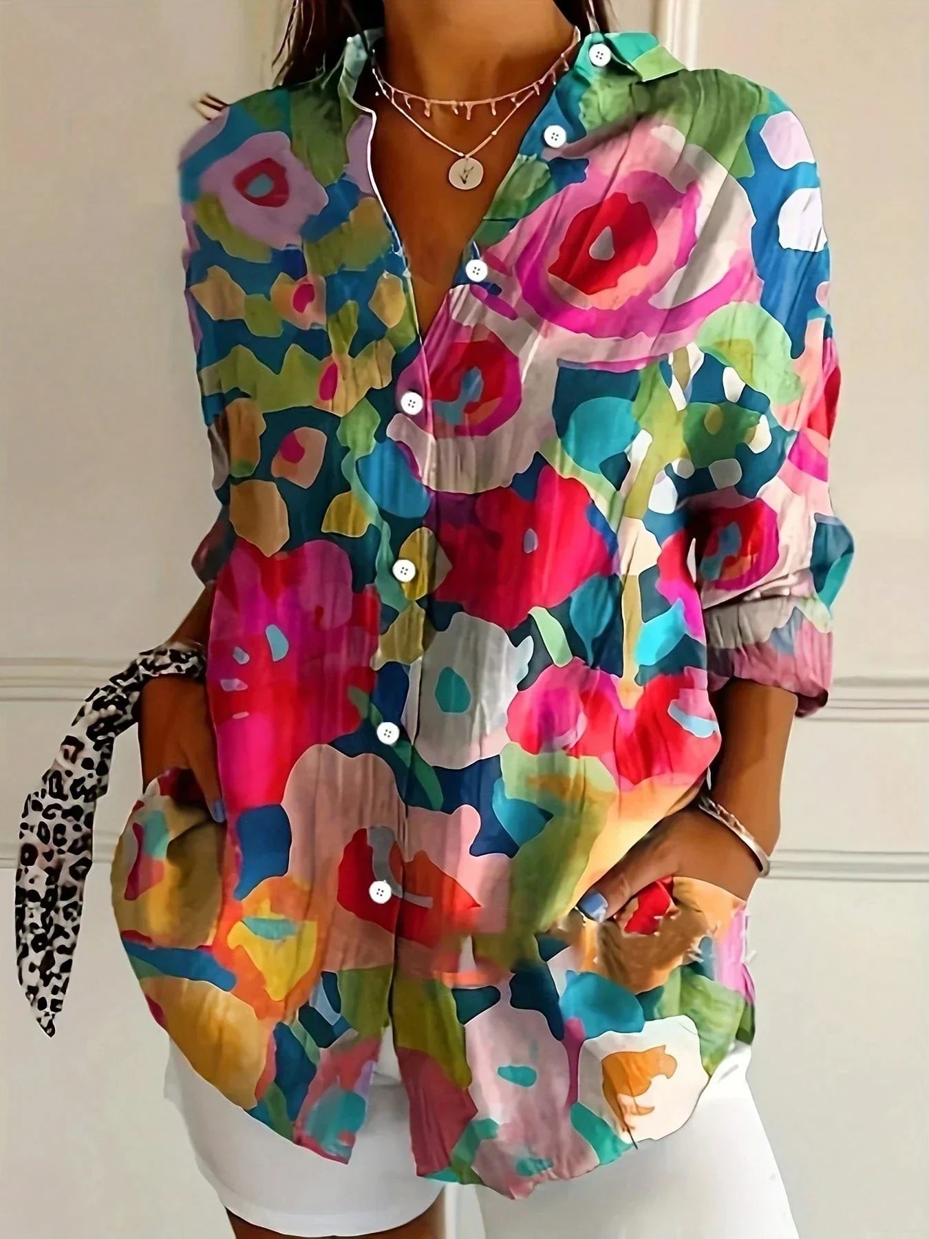 Daniela – Floral Button Front Blouse - Image 5