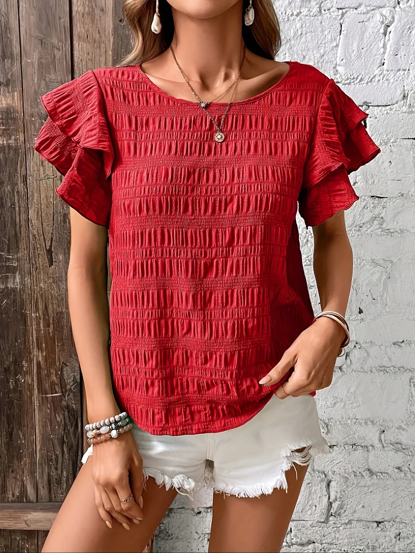 Susanne – Women Ruffled Sleeve Blouse - Image 5