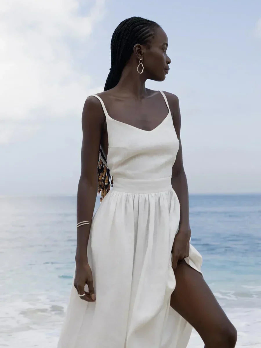 Laura – Elegant V-neck Strap Dress - Image 7