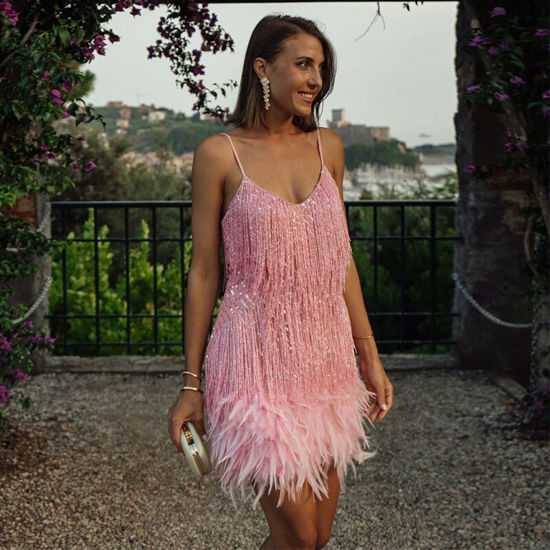 Mila – Women Fringe Detail Evening Dress - Image 5