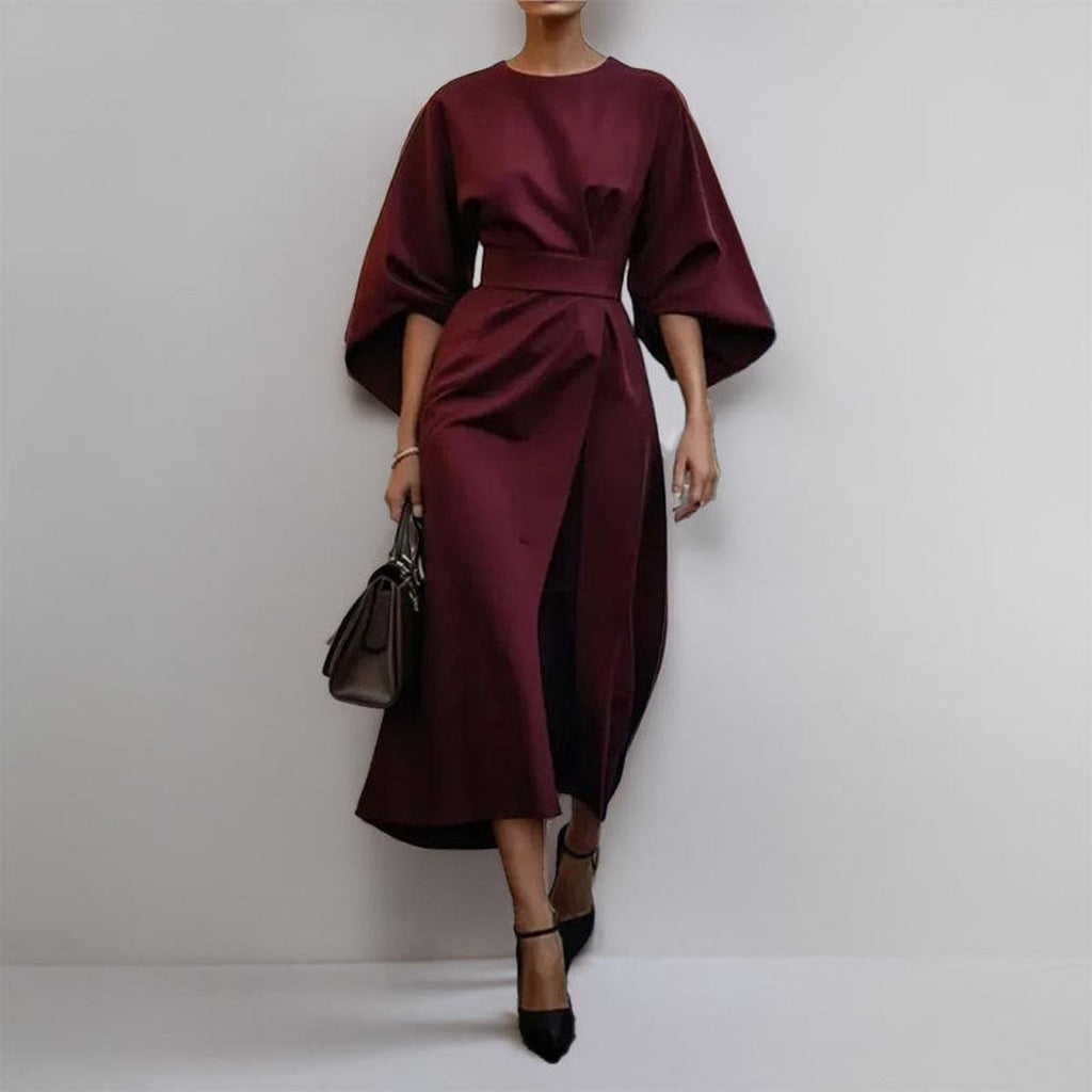 Paula – Elegantes Satinkleid mit Fledermausärmeln für Damen - Image 8