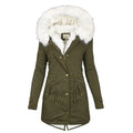 Parka Women's Longline Jacket with Faux Fur Hood - Image 8