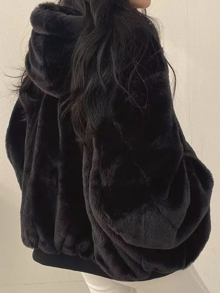 Oversized Down Jacket for Women with Soft Faux Fur Lining - J&B; - 3 - Elvaroza.com