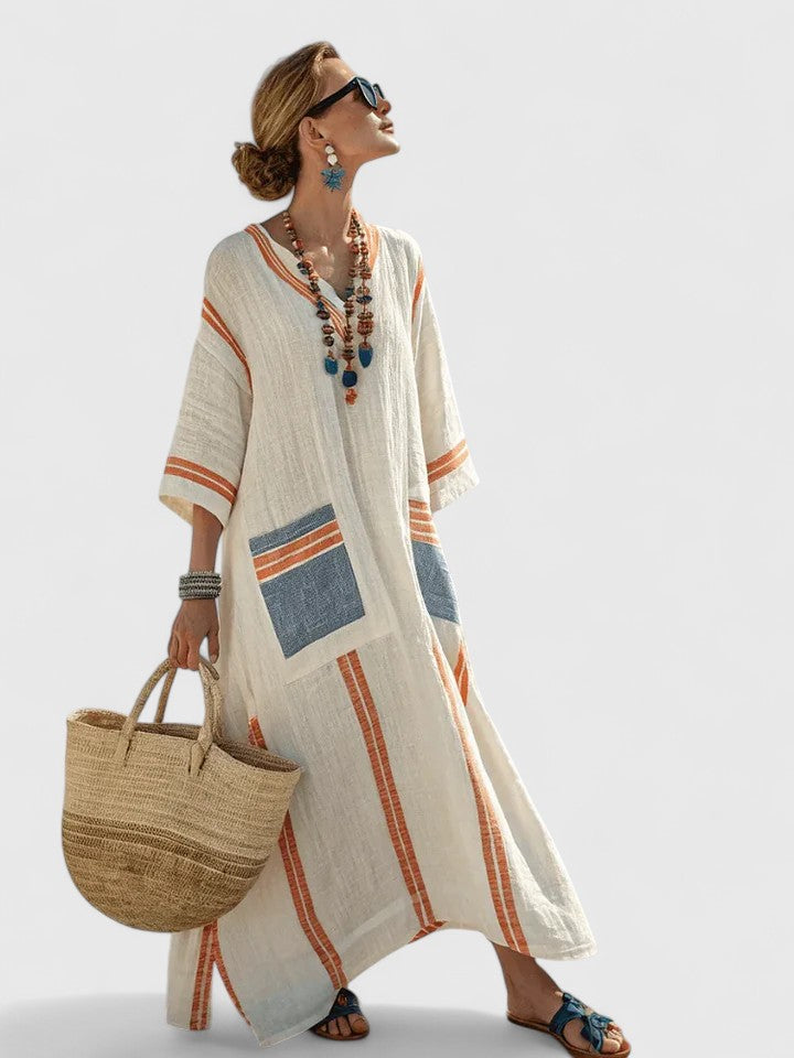 Celeste – V-neck Five Quarter Sleeve Dress - Image 6