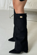 Women's Knee-High Boots with a Straight Shaft and Pointed Toe - J&B; - 1 - Elvaroza.com