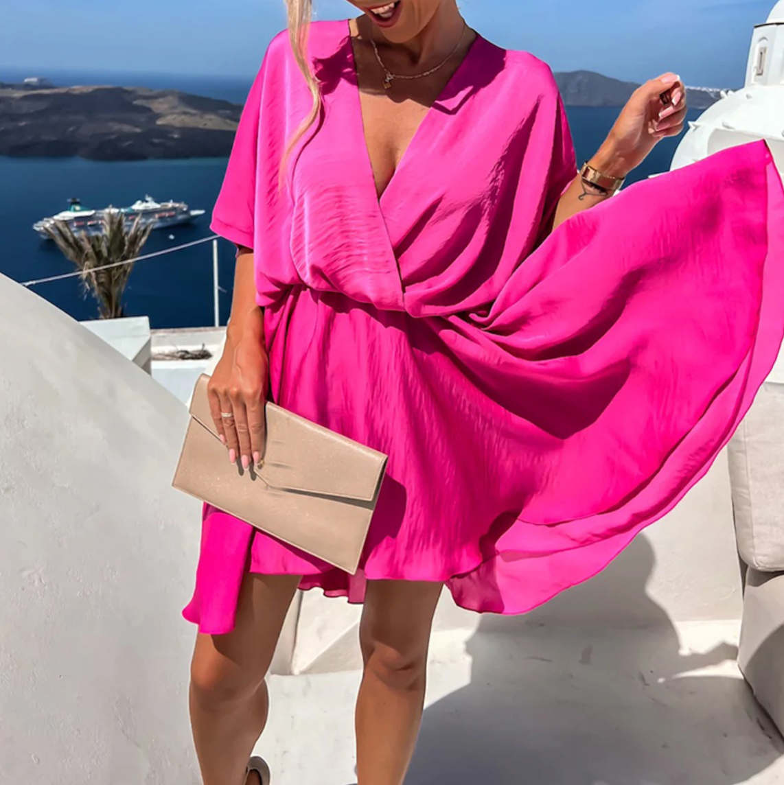 Amelie – Elegant V-neck Summer Dress - Image 10