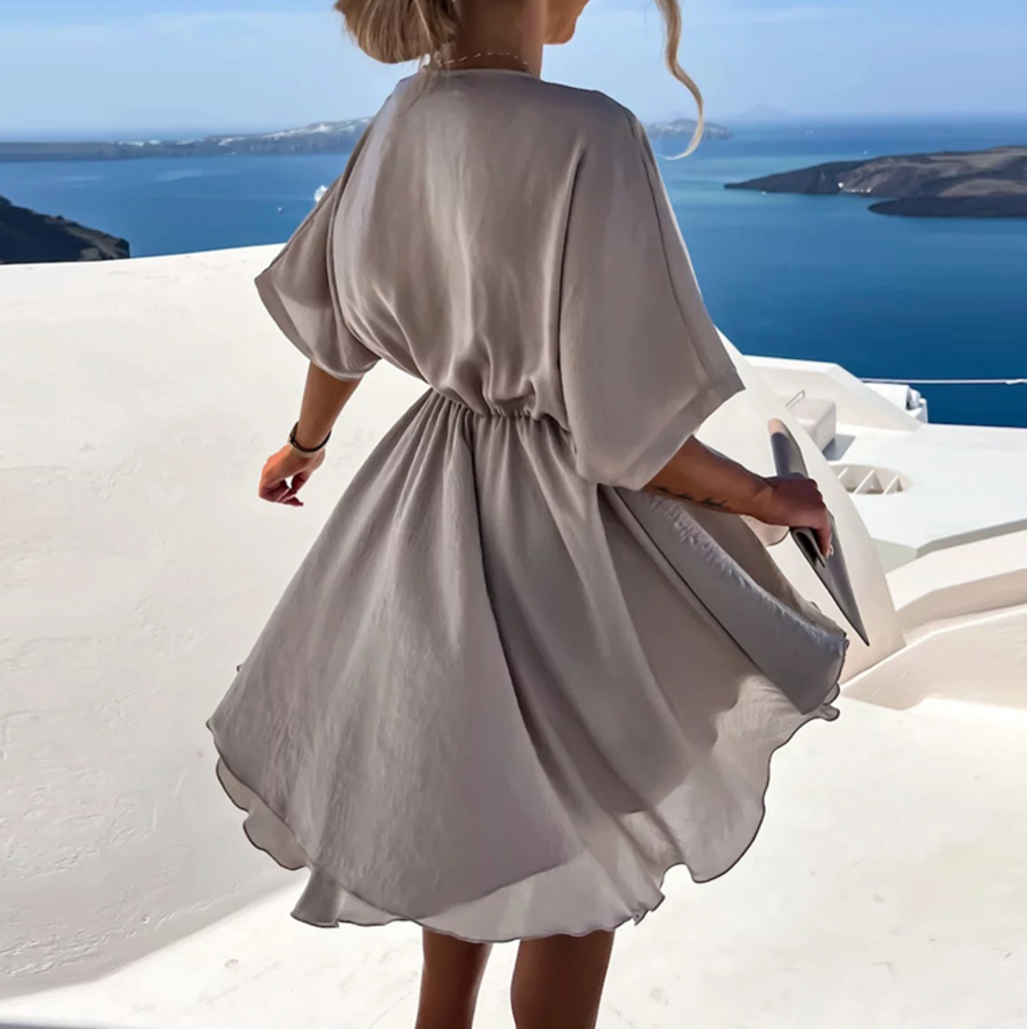 Amelie – Elegant V-neck Summer Dress - Image 8
