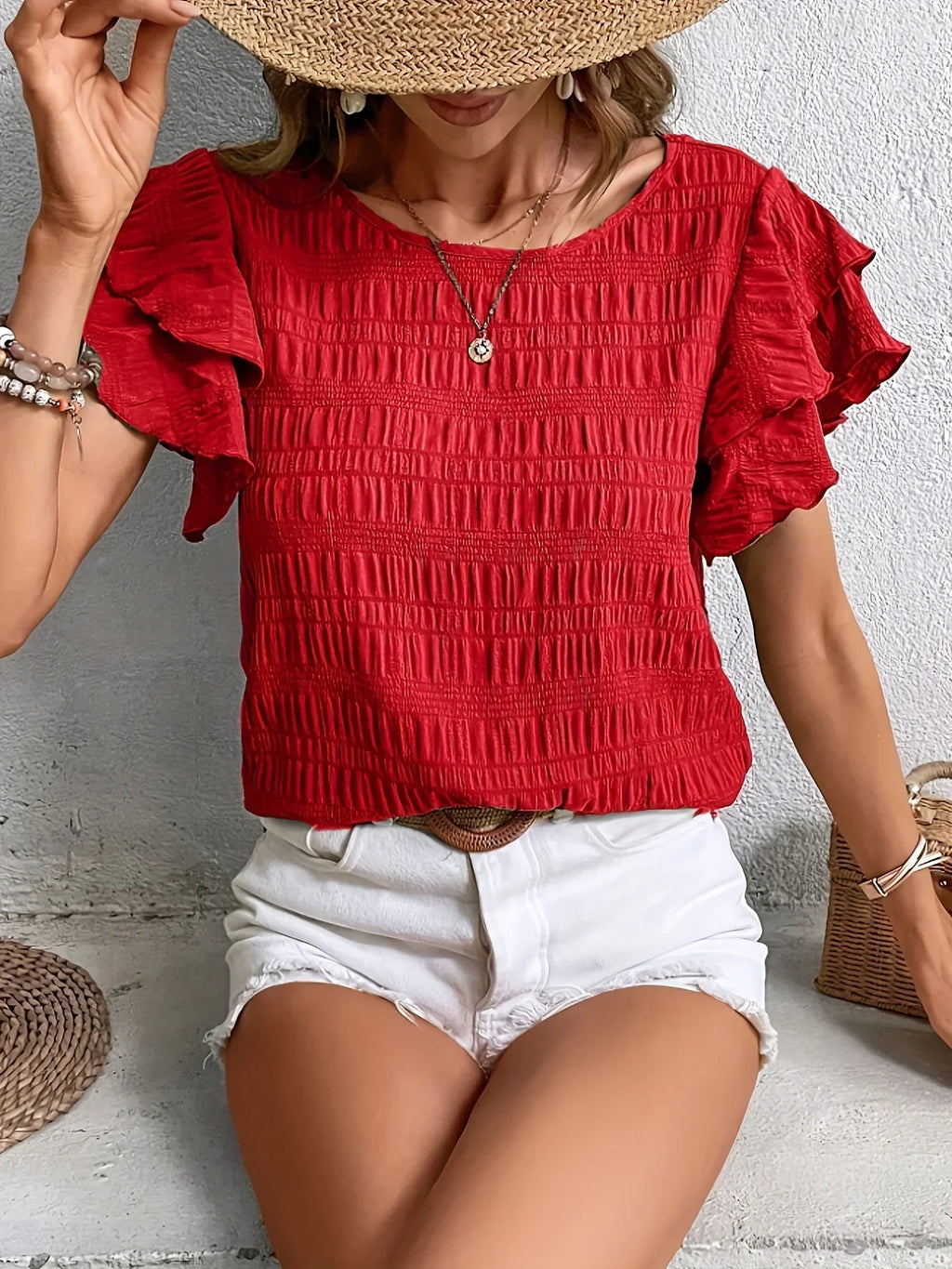 Susanne – Women Ruffled Sleeve Blouse - Image 1