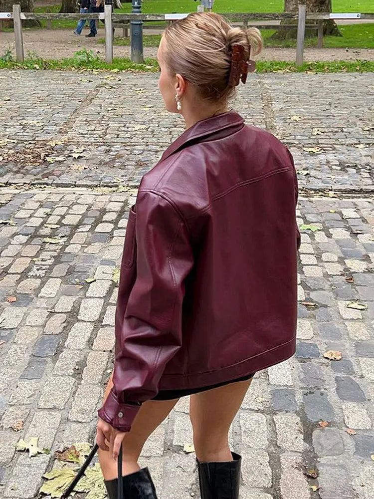 Jacket Women's Oversized Cut with Zip Closure - Image 2