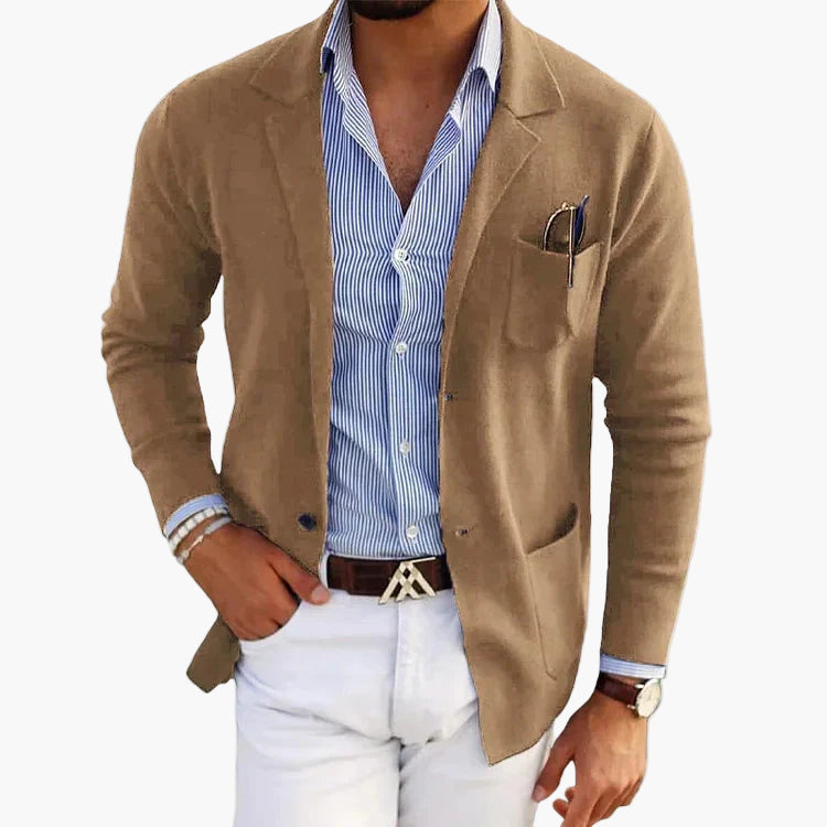 Men's tailored-fit blazer with a single-button closure - J&B; - 2 - Elvaroza.com