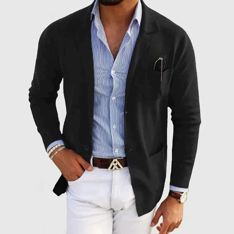 Men's tailored-fit blazer with a single-button closure - J&B; - 3 - Elvaroza.com