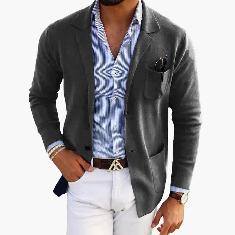 Men's tailored-fit blazer with a single-button closure - J&B; - 4 - Elvaroza.com