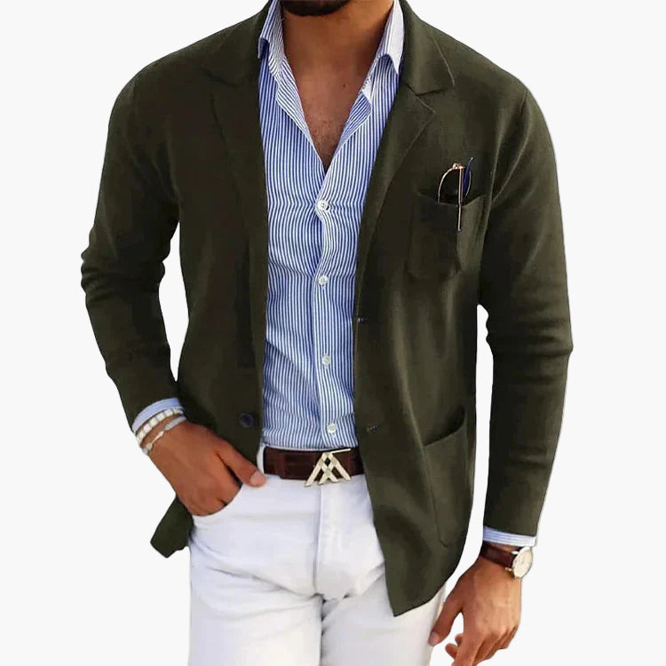 Men's tailored-fit blazer with a single-button closure - J&B; - 5 - Elvaroza.com