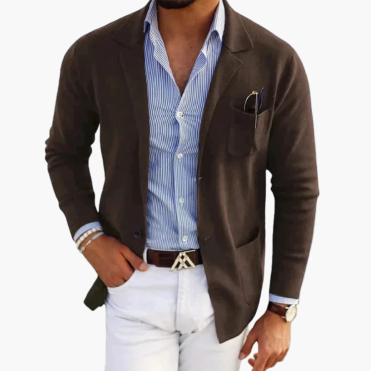 Men's tailored-fit blazer with a single-button closure - J&B; - 6 - Elvaroza.com