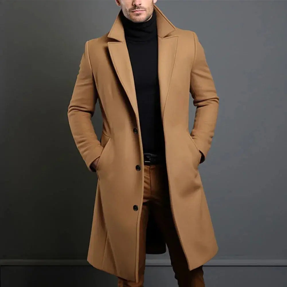 Men's winter coat in a tailored fit with a drooping lapel and button placket - J&B; - 1 - Elvaroza.com