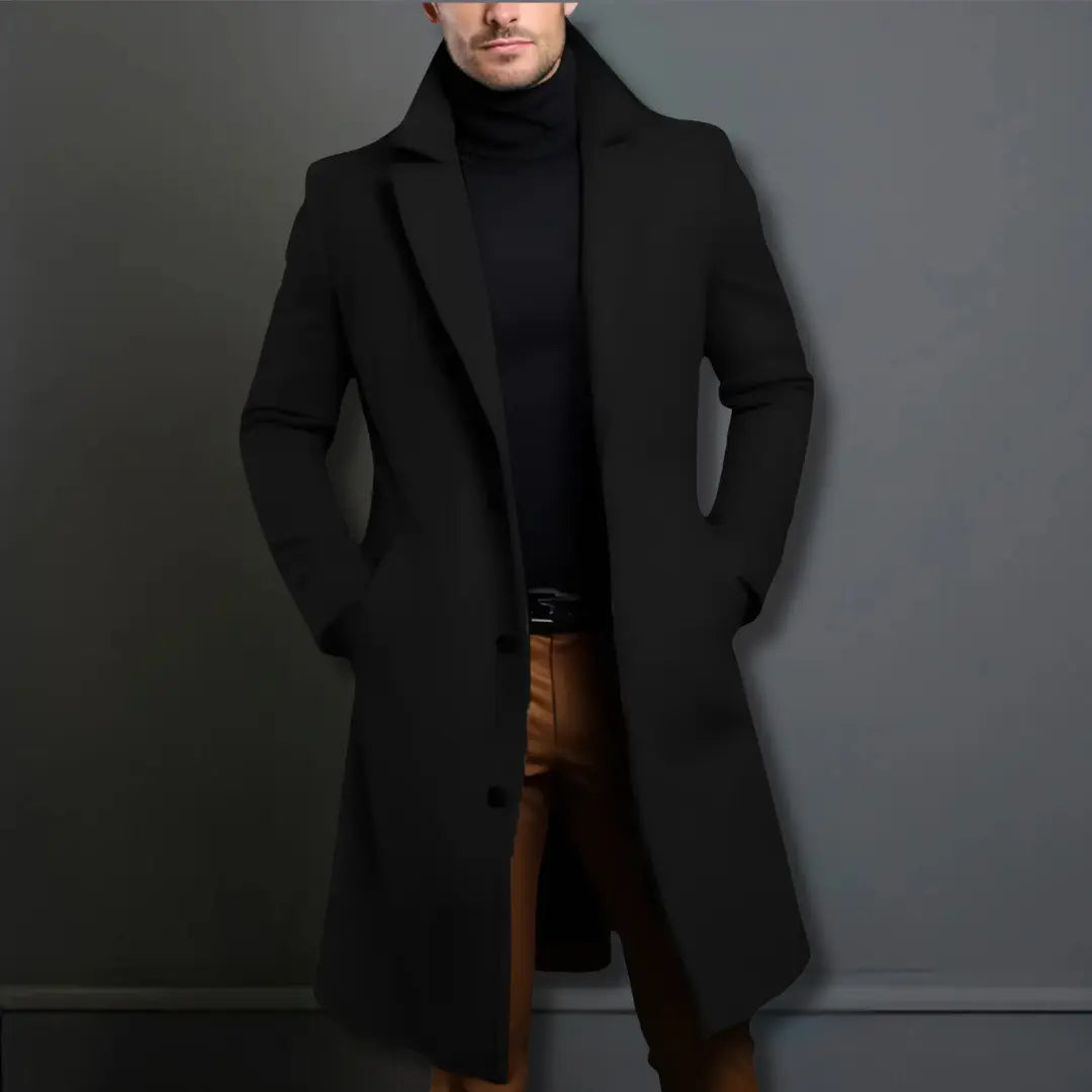 Men's winter coat in a tailored fit with a drooping lapel and button placket - J&B; - 6 - Elvaroza.com