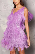 Emily – Women Sequin Fringe Party Dress - Image 1