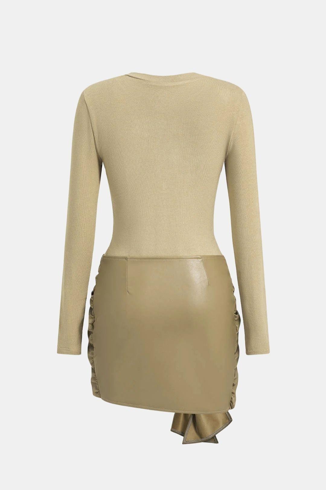 Brigitte – Elegant Patchwork Wrap Dress - Image 10