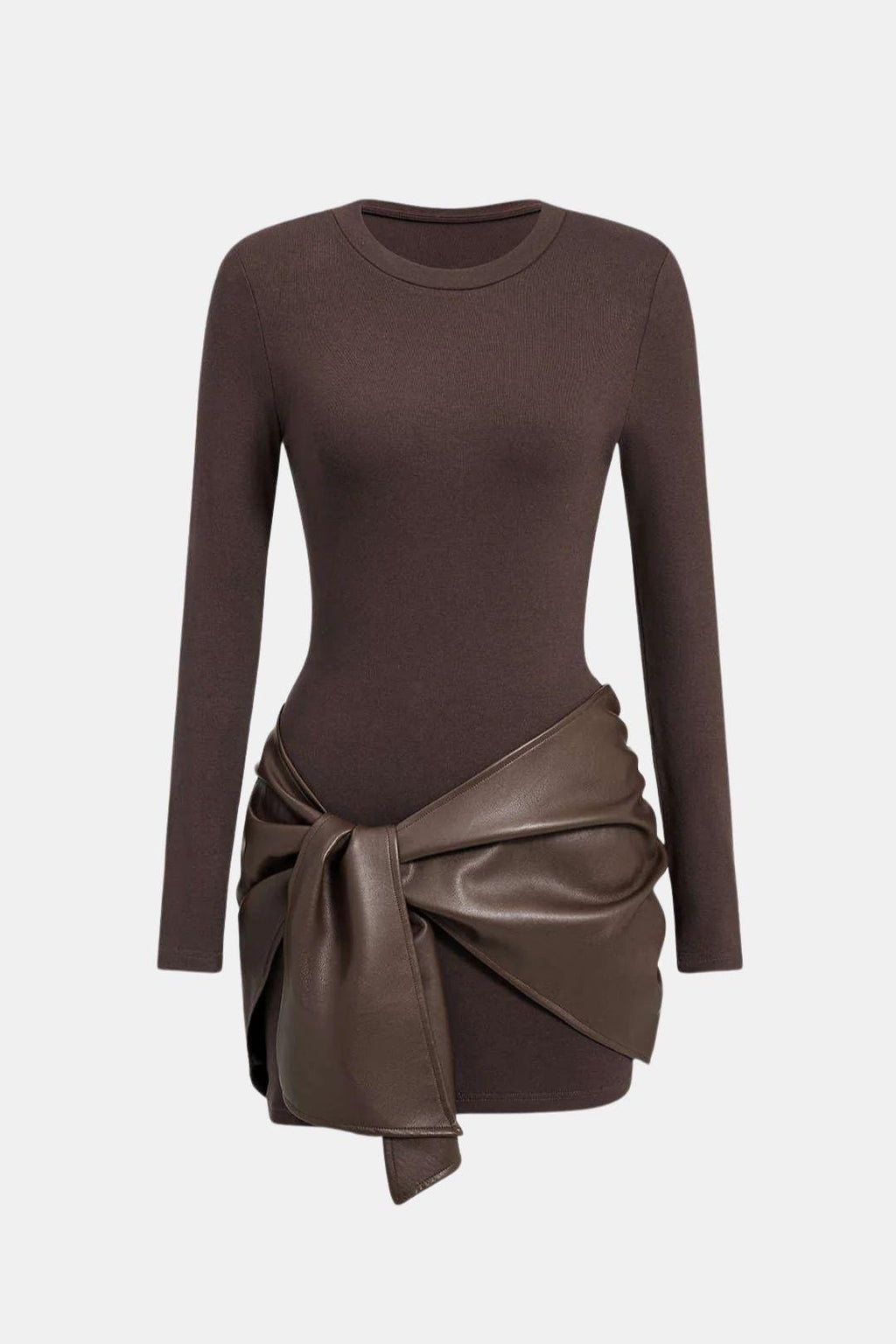 Brigitte – Elegant Patchwork Wrap Dress - Image 5
